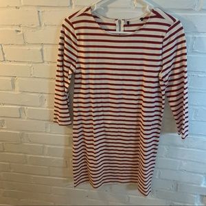 Red and white striped dress